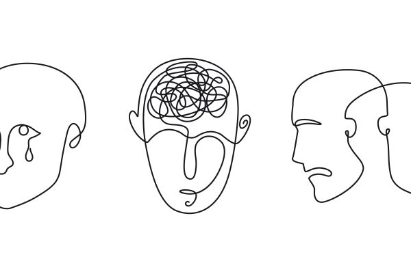 Continuous,Line,Drawing,Mental,Disorder,Vector,Icons,,Abstract,Concepts,Of