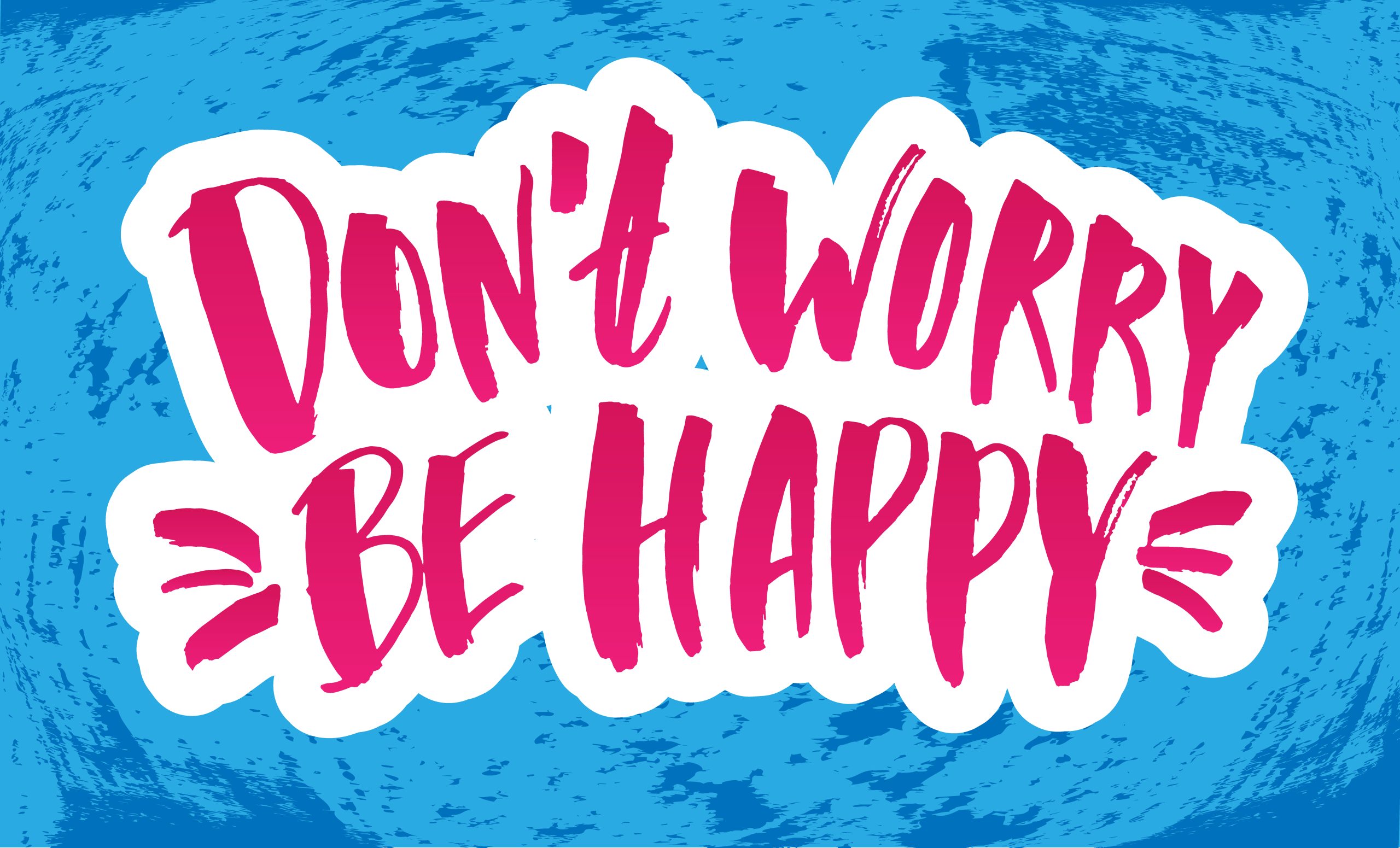 Vector,Illustration,With,Hand,Sketched,Lettering,”don’t,Worry,,Be,Happy”.